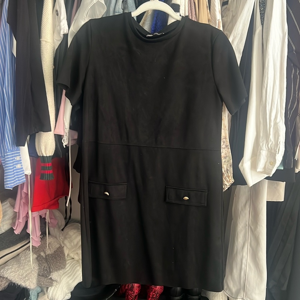 Black suede dress